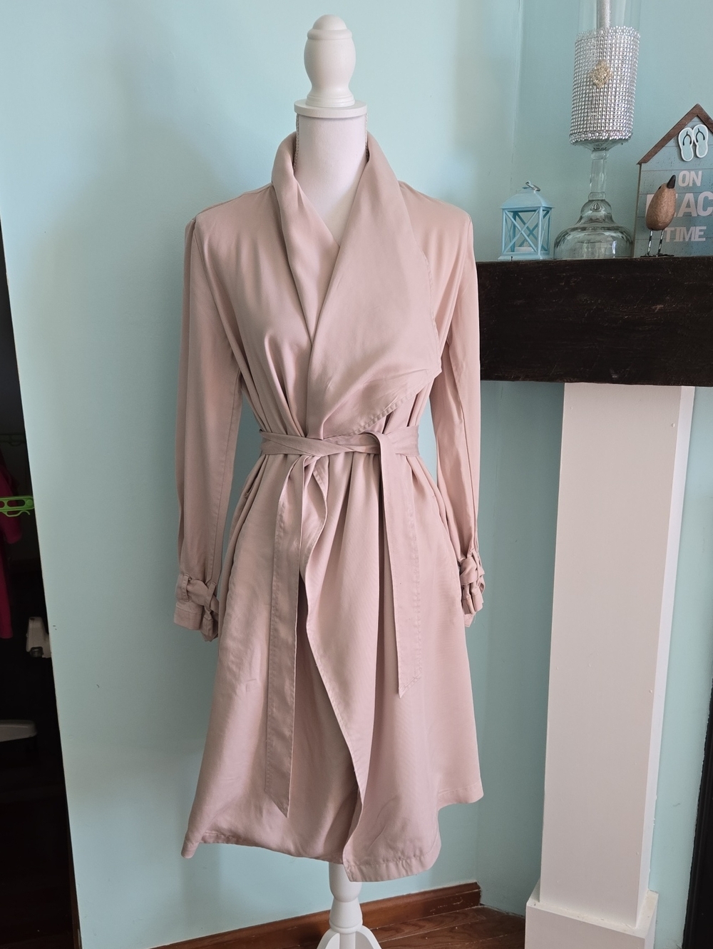 BB Dakota Tencel Open Front Trench Jacket S
